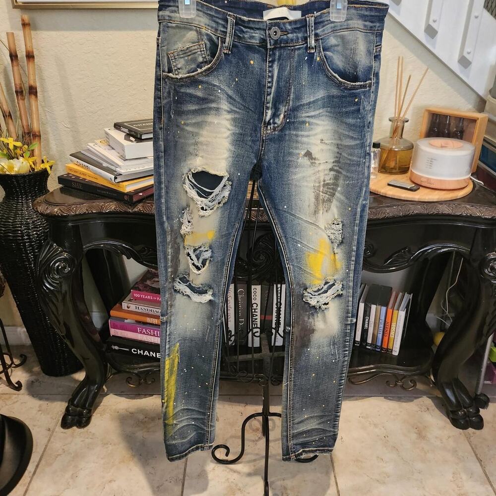 KDNK Skinny Distressed Men's Jeans Style size 32